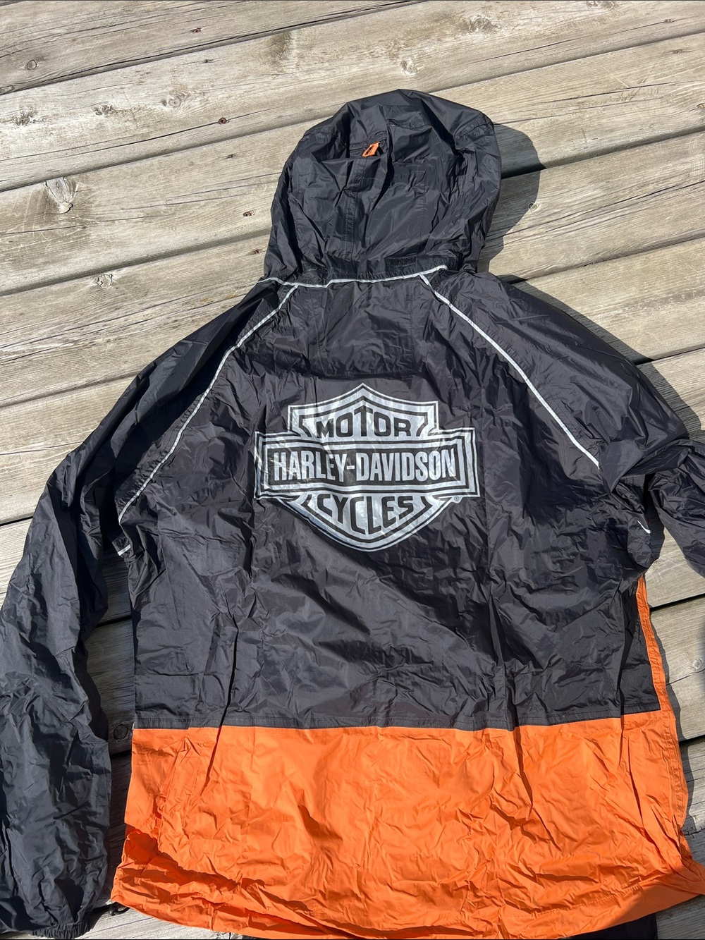 Harley-Davidson Black and Orange Rain Suit